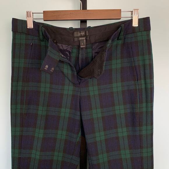 J. Crew Maddie Wool Blend Pants in Blackwatch Plaid Size 8 - Picture 4 of 7